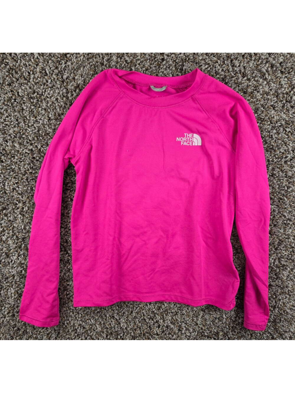 The North Face Girls Sz 6 Long Sleeve UPF 40+ T Shirt Bright Pink